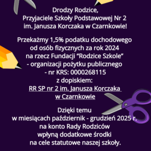 1,5% podatku na rzecz Fundacji „Rodzice Szkole”